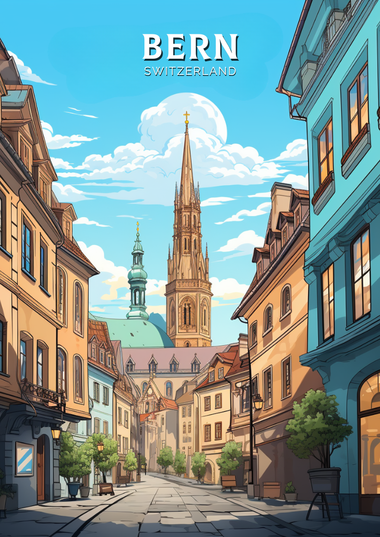 Bern Travel Poster - Switzerland Artwork