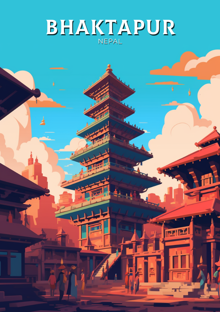Bhaktapur Print - Vintage Art