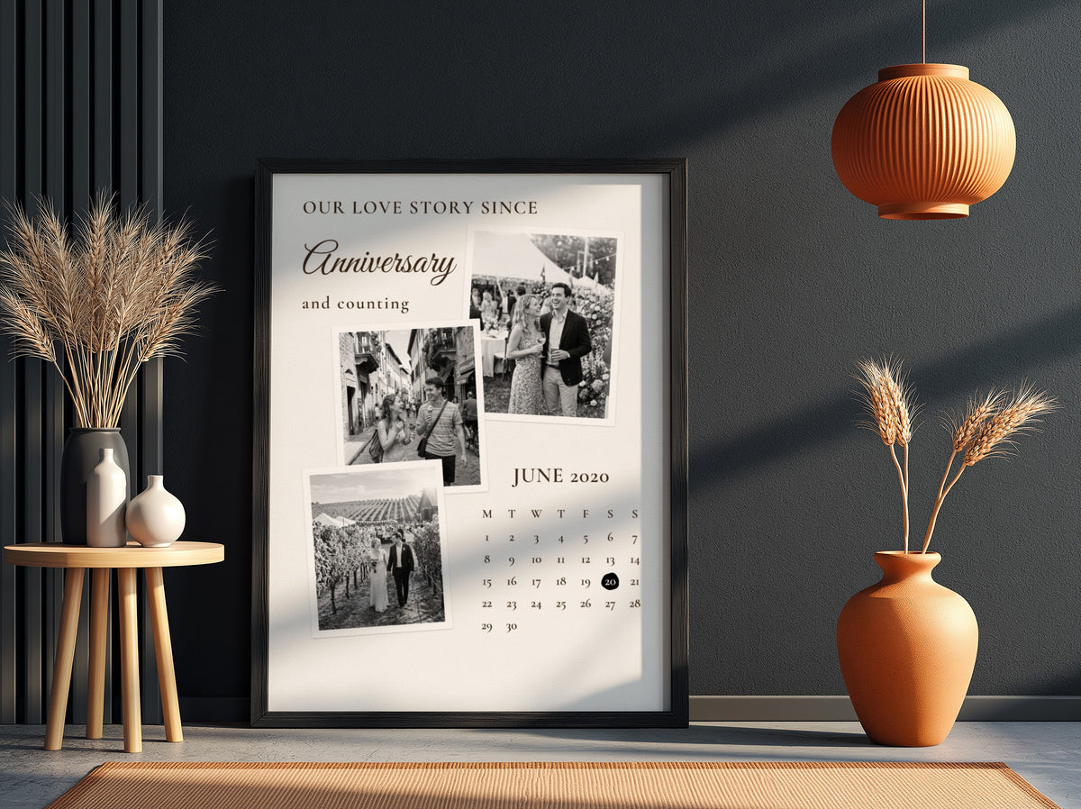 Personalised Anniversary Calendar Photo Poster