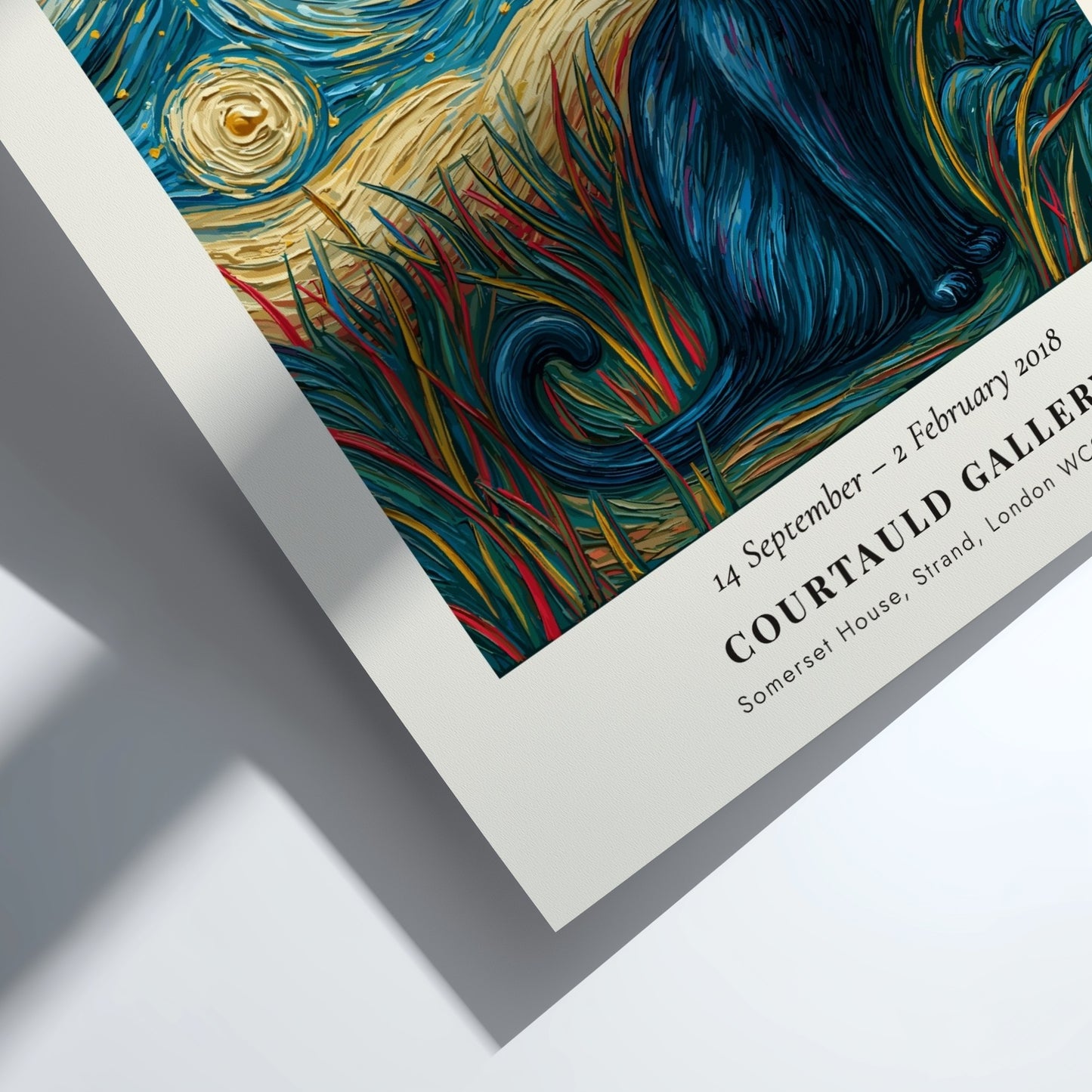Black Cat Poster featuring vibrant colors and Van Gogh-inspired style
