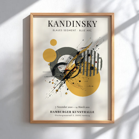 Kandinsky inspired poster featuring abstract shapes in vibrant colors