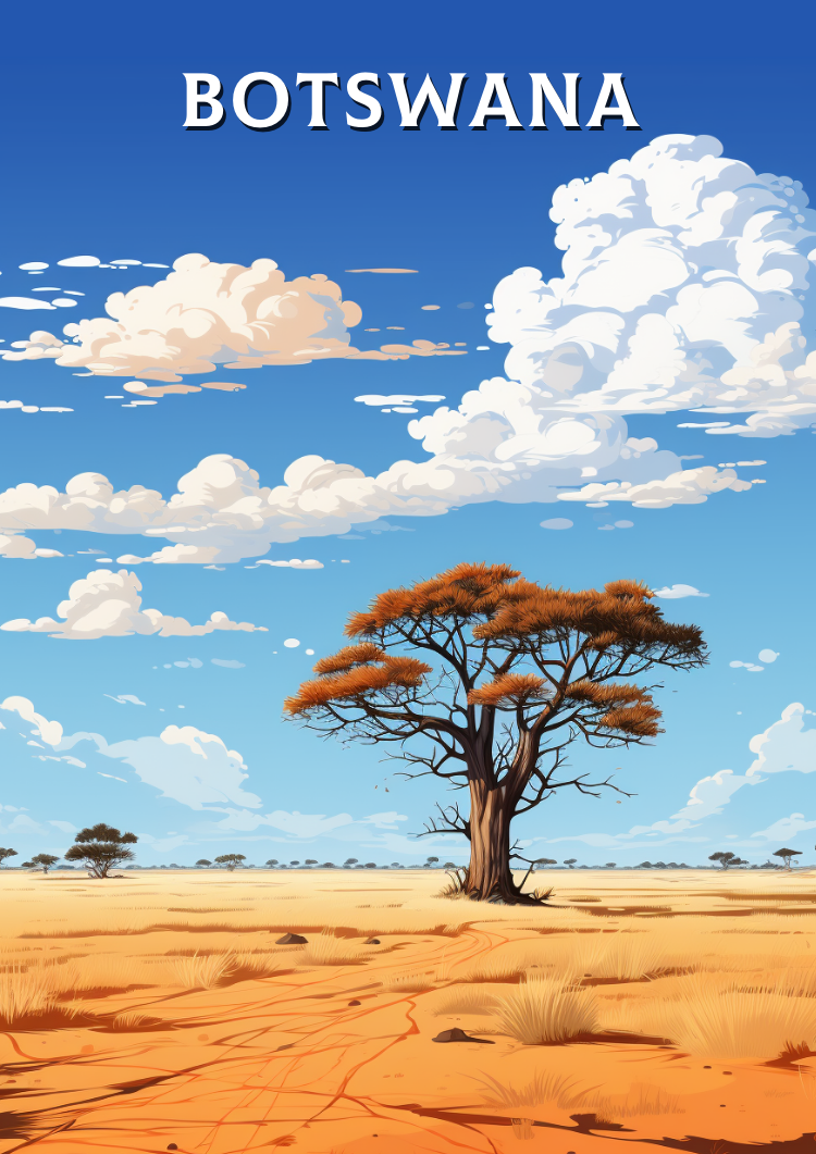 Central Kalahari Poster - Botswana Wildlife Art