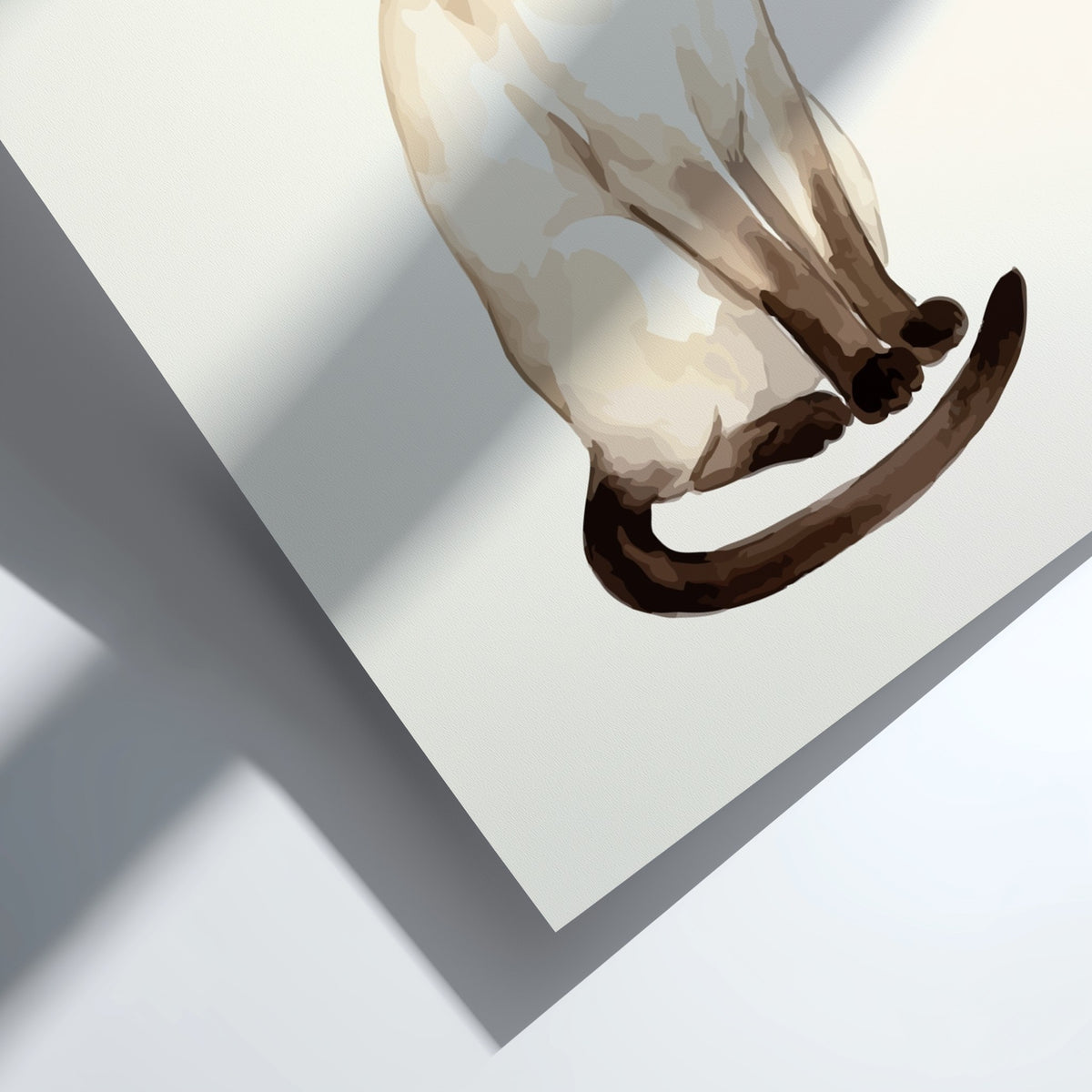 Poster featuring an elegant Siamese cat with striking blue eyes and dark chocolate points.