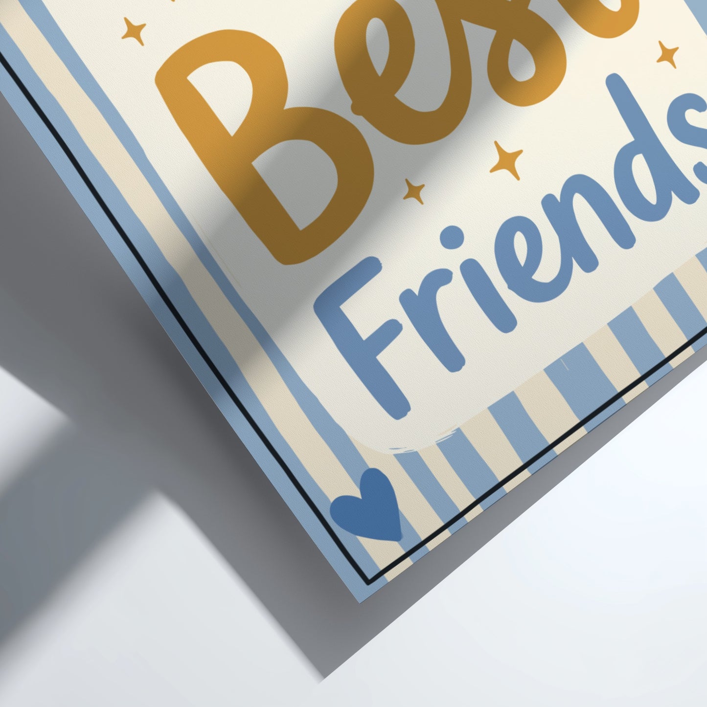 Kids room poster featuring 'Brothers Make the Best Friends' in soft blues and warm tones, perfect for nursery