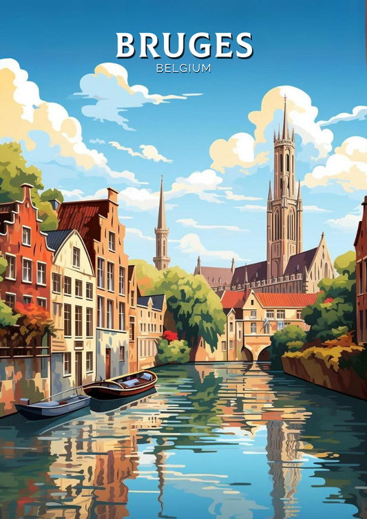 Impression de voyage de Bruges - Œuvre d'art belge