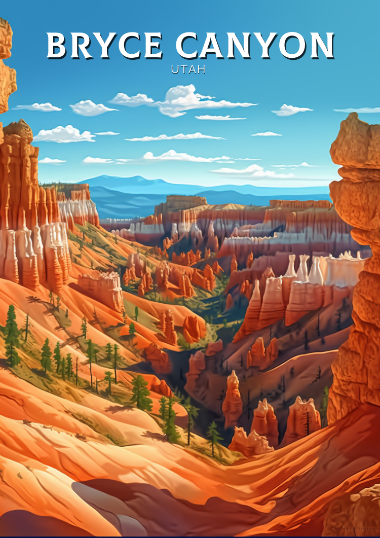 Bryce Canyon Travel Poster - Utah Artwork