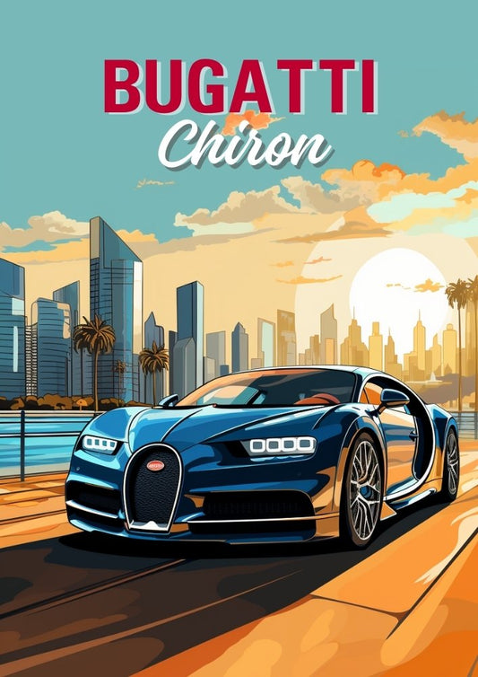 Affiche Bugatti Chiron – Impression d'art mural moderne
