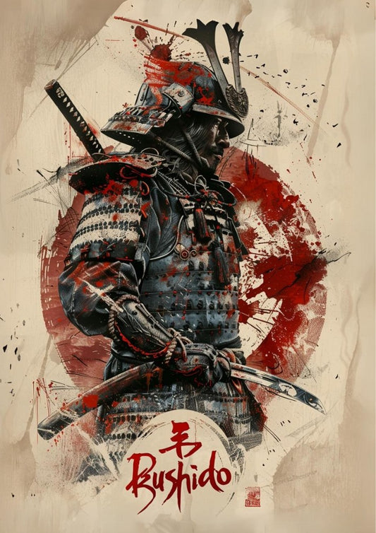 Impression de code Bushido - Conception de guerrier samouraï