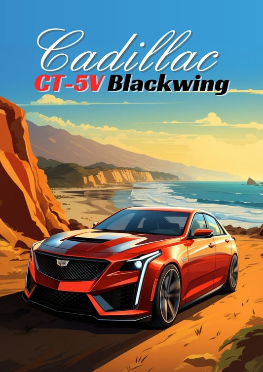 Affiche Cadillac CT-5V – Impression d'art mural de berline sportive de luxe