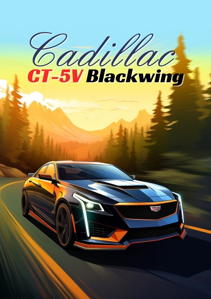 Cadillac CT-5V Blackwing Print – Luxury Sports Sedan Wall Art Poster