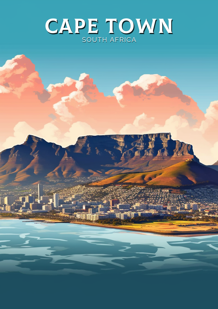Cape Town Print - Vintage Artwork