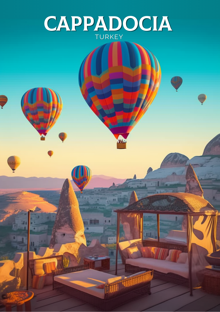 Affiche de voyage en Cappadoce - Illustration turque