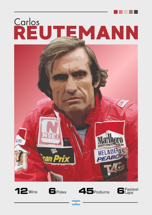 Affiche de Carlos Reutemann Ferrari F1 – Art classique du sport automobile