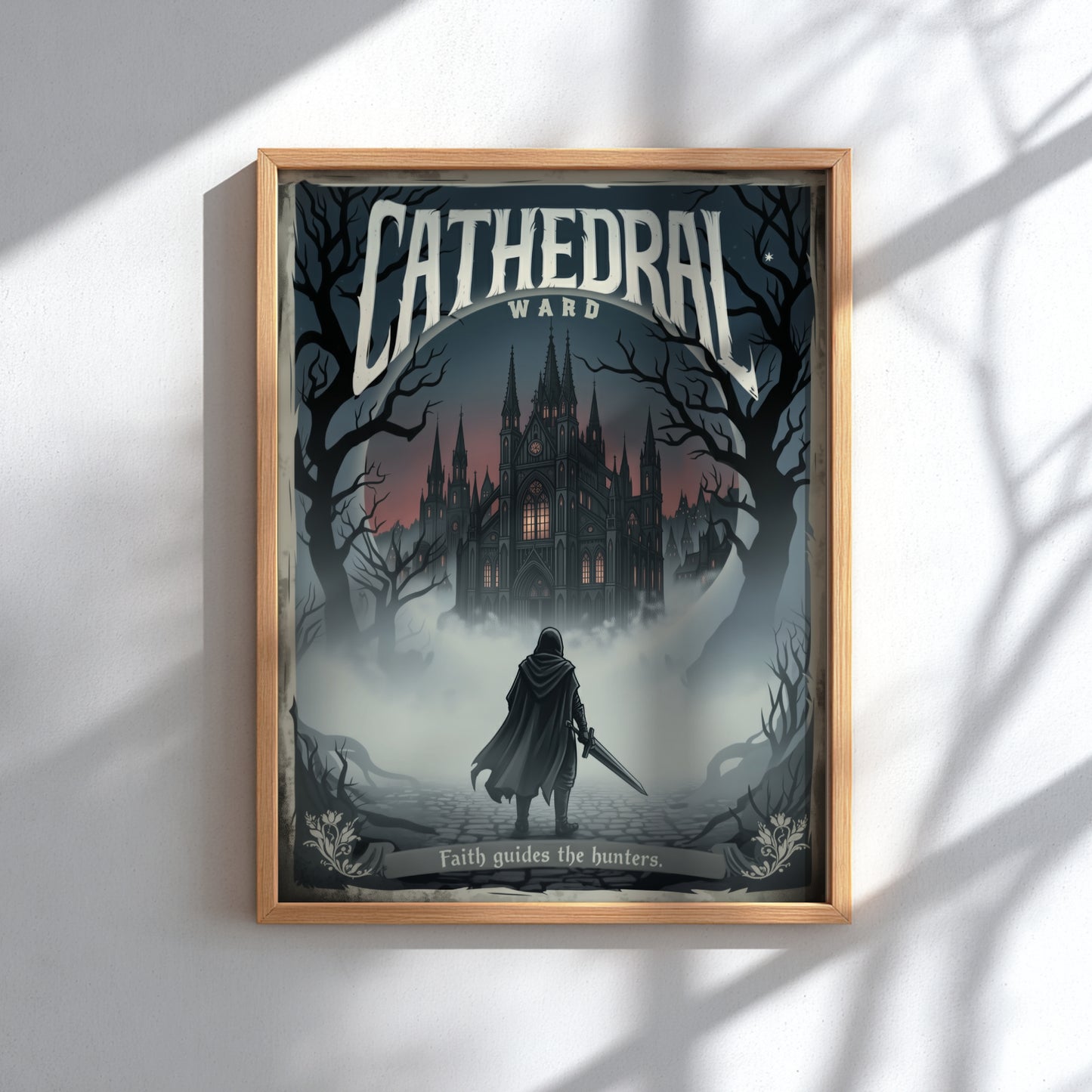 Framed poster of Cathedral Ward from Bloodborne