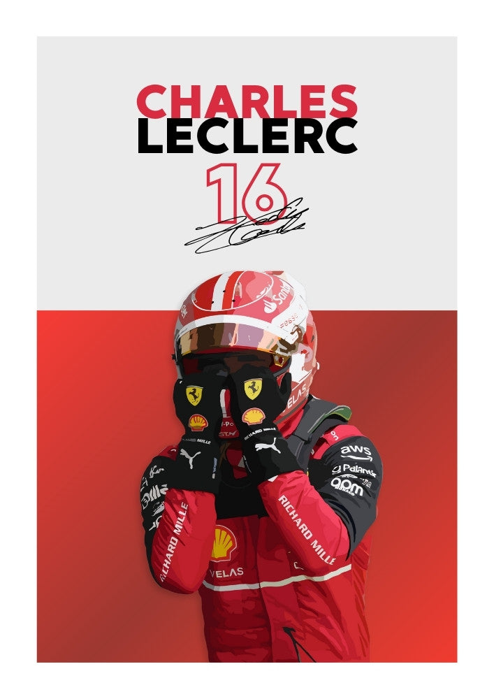 Charles Leclerc Ferrari F1 Poster – Modern Motorsport Art