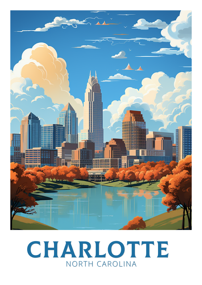 Charlotte Travel Print - North Carolina Artwork