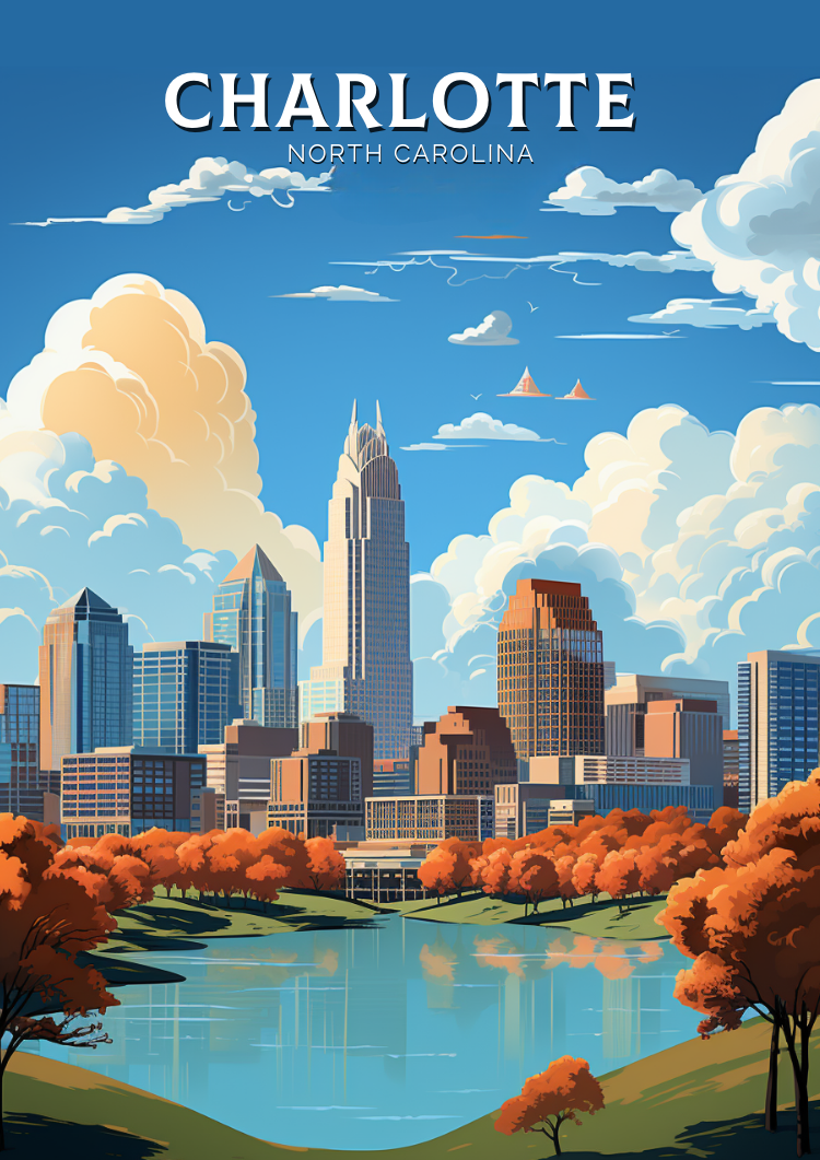Charlotte Travel Poster - North Carolina Artwork
