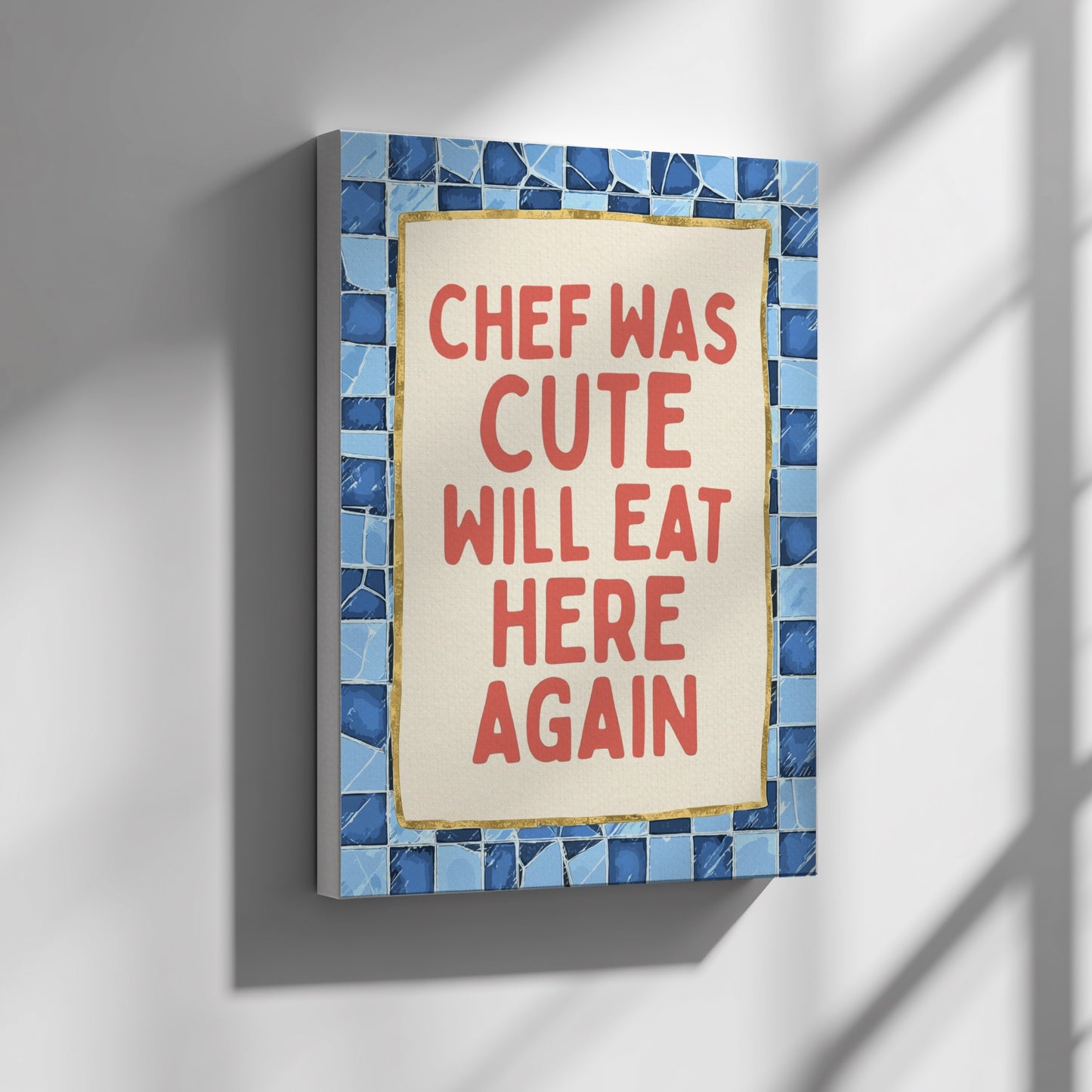 Chef Was Cute, Will Eat Here Again Poster - Funny Black Cat Wall Art Print