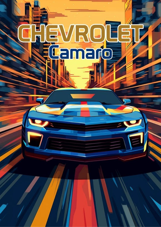 Affiche Chevrolet Camaro – Impression d'art mural classique Muscle Car