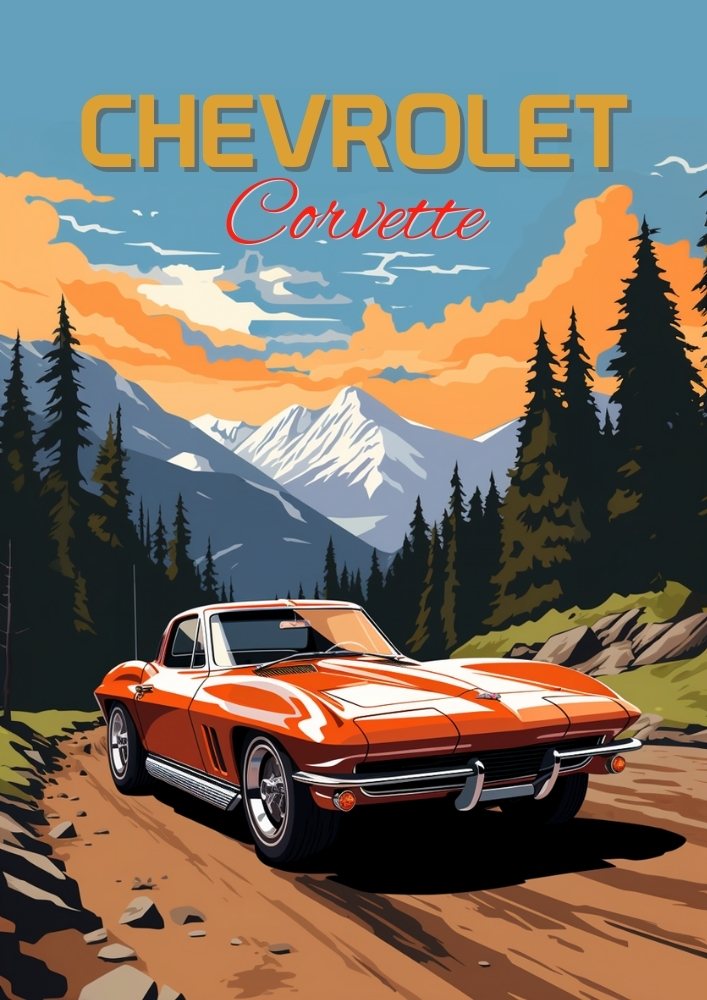 Chevrolet Corvette C2 Print – Classic American Sports Car Wall Art