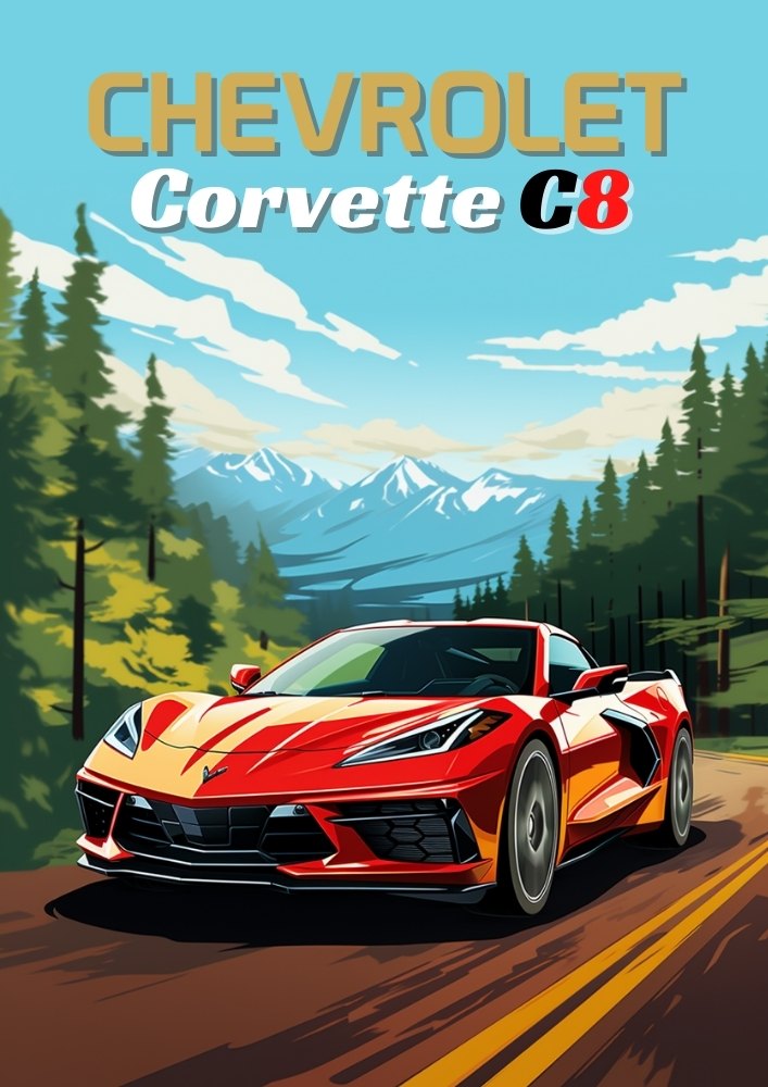 Chevrolet Corvette C8 Print – Modern American Sports Car Wall Art