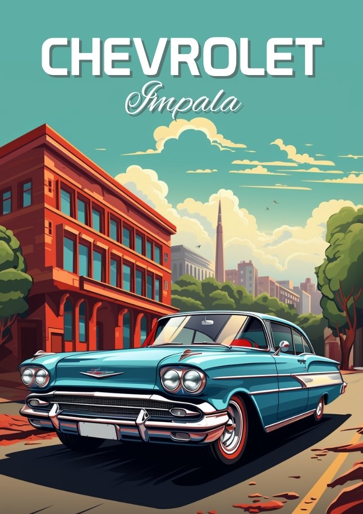 Impression murale Chevrolet Impala – Muscle Car américain classique
