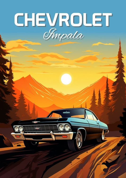 Affiche Chevrolet Impala – Affiche murale classique américaine