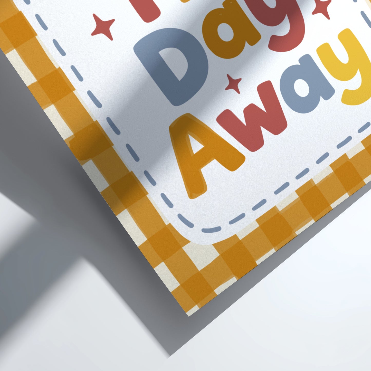 Kids room poster featuring playful typography in warm colors, ideal for nursery decor.