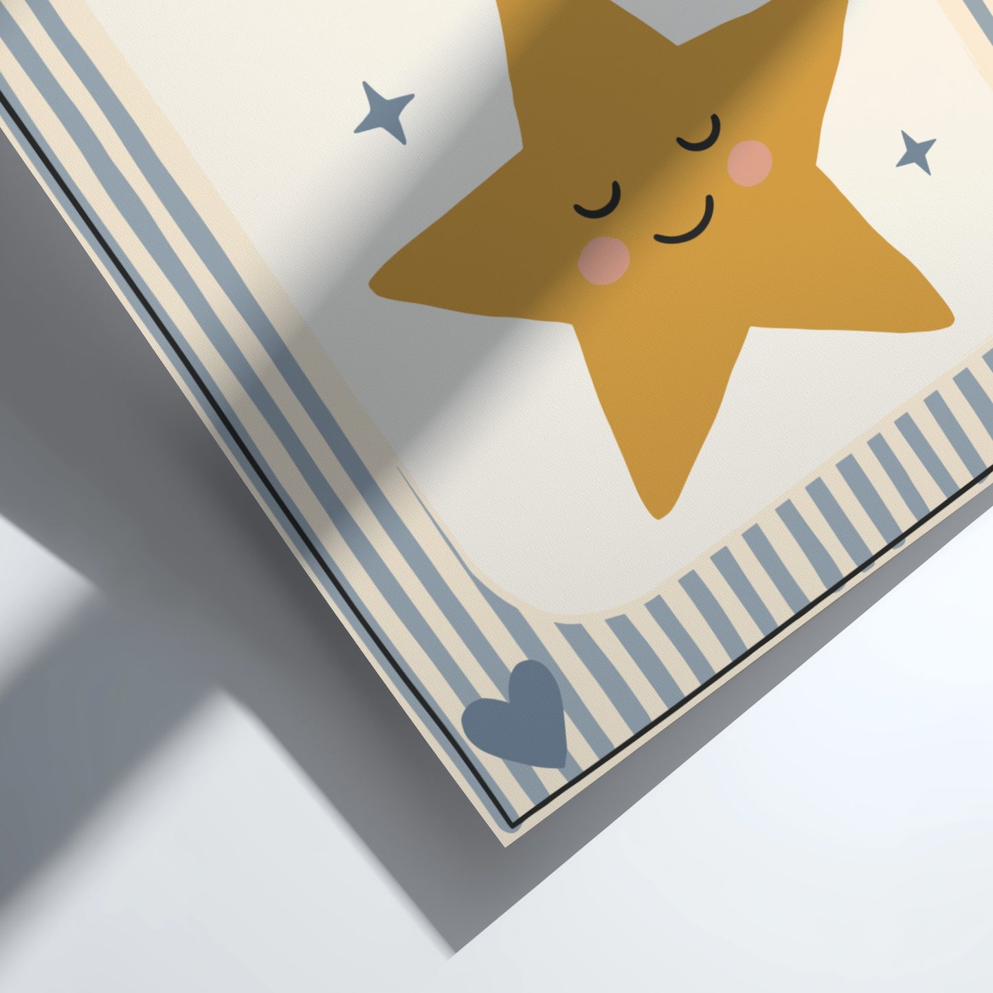 Kids room poster featuring a hand-painted golden star with a smiling face, ideal for nursery decor.