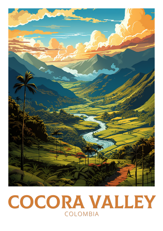 Affiche de la vallée de Cocora – Paysage colombien