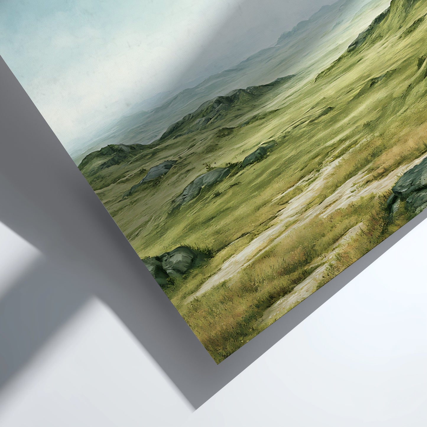 Poster featuring a serene green pastoral landscape with Colossians 3:15 text in white.