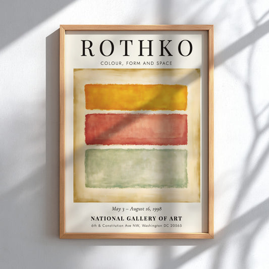 Wall art poster featuring Mark Rothko Colour Form and Space exhibition with three rectangles
