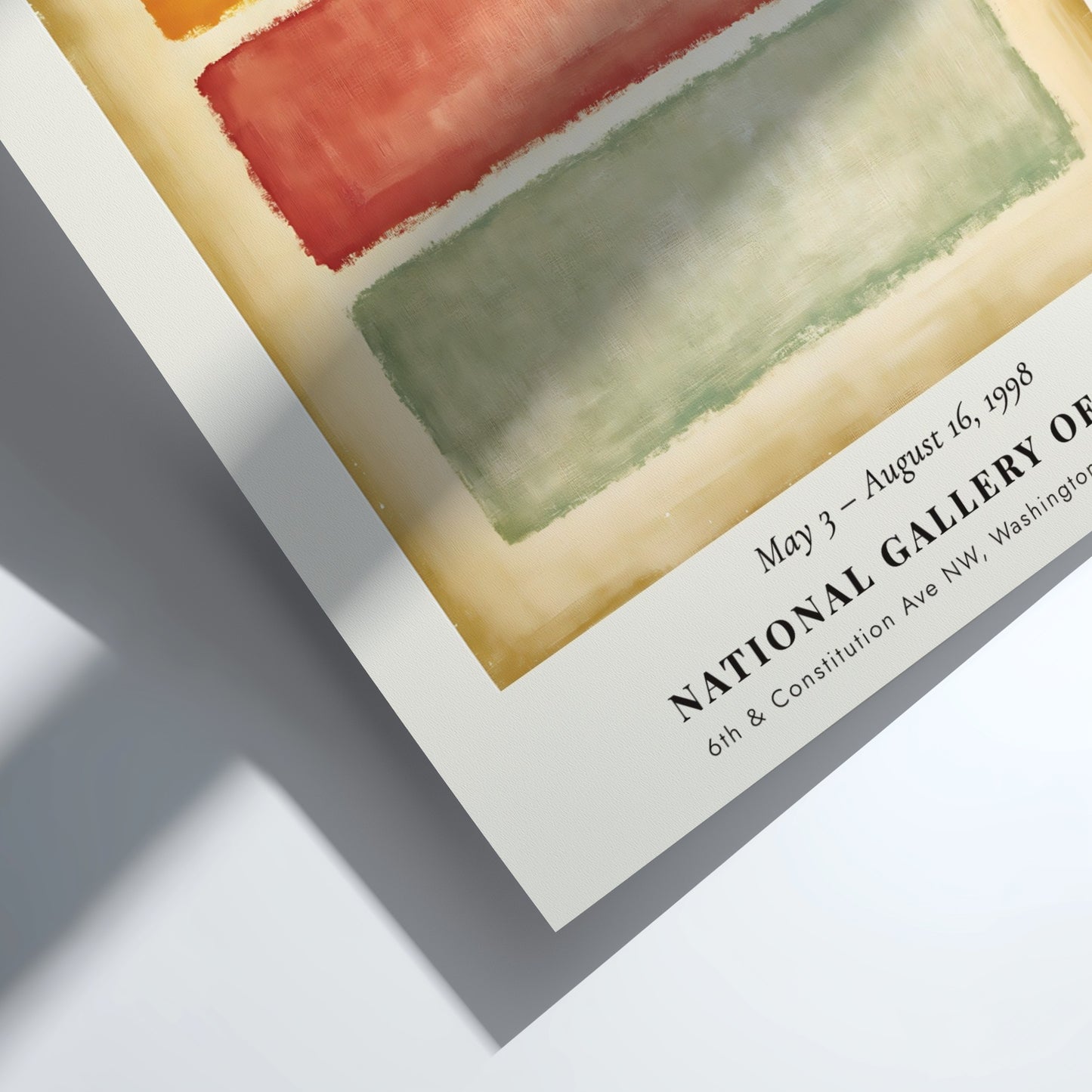 Wall art poster featuring Mark Rothko Colour Form and Space exhibition with three rectangles