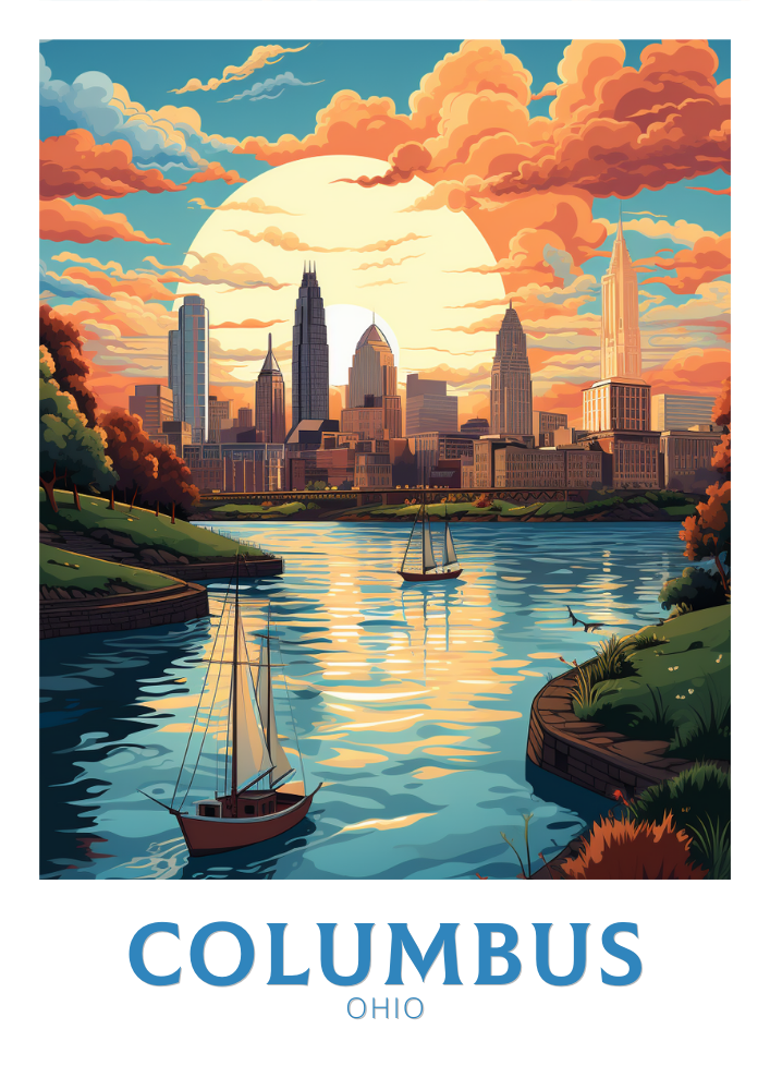 Columbus Travel Print - Ohio Artwork