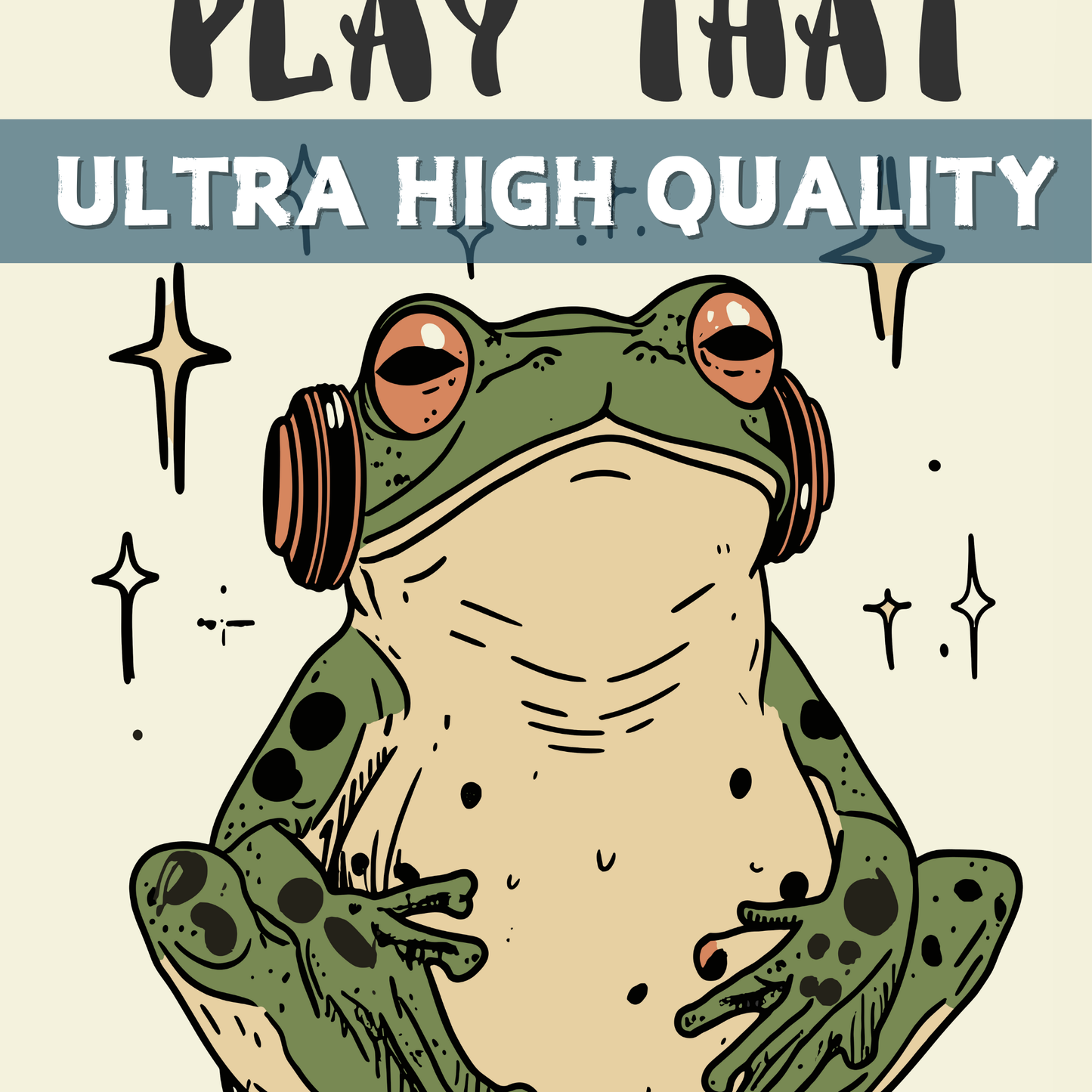 Play That Funky Music – DJ Frog Print, Quirky Music Decor, Hipster Illustration, Funky Room Aesthetic
