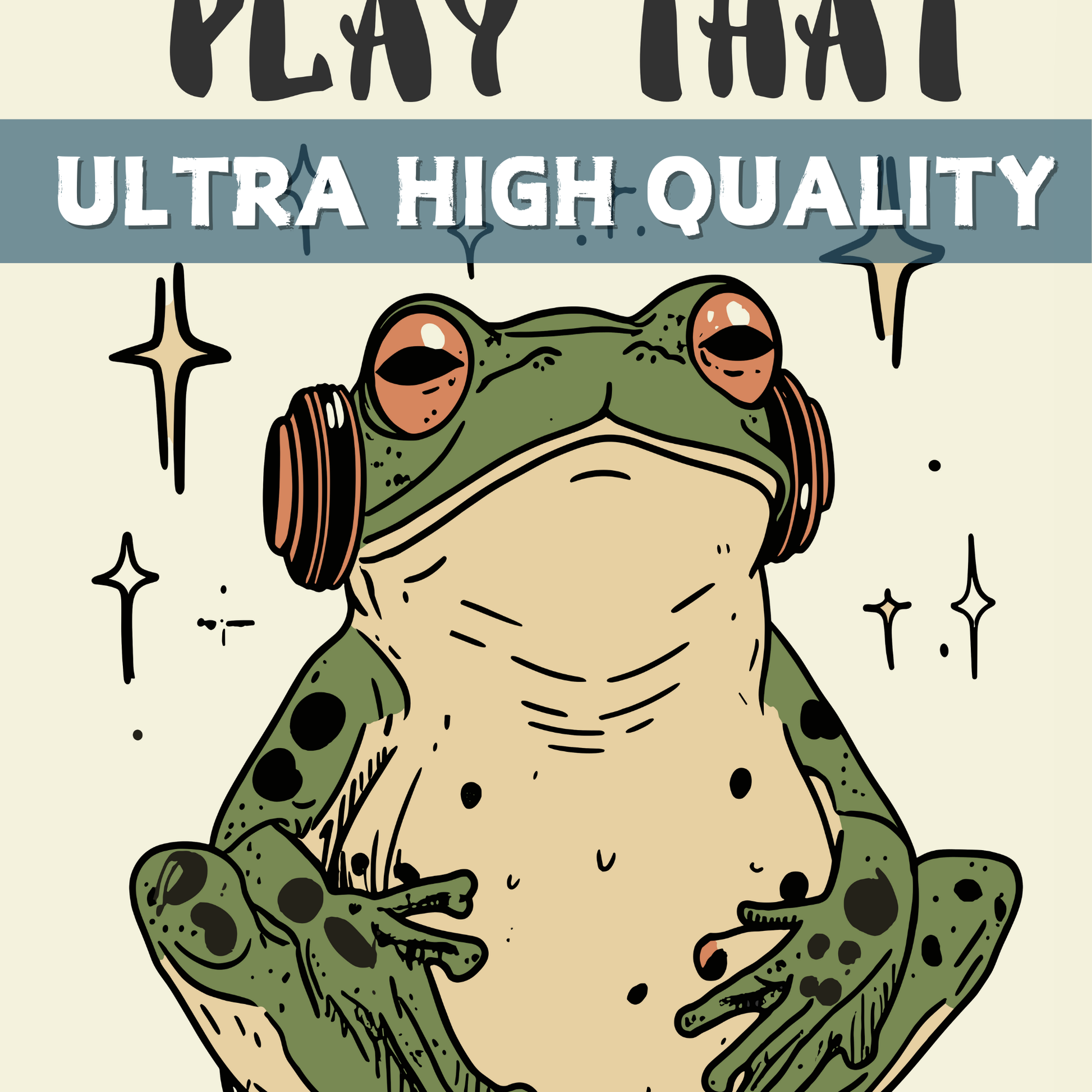Play That Funky Music – DJ Frog Print, Quirky Music Decor, Hipster Illustration, Funky Room Aesthetic