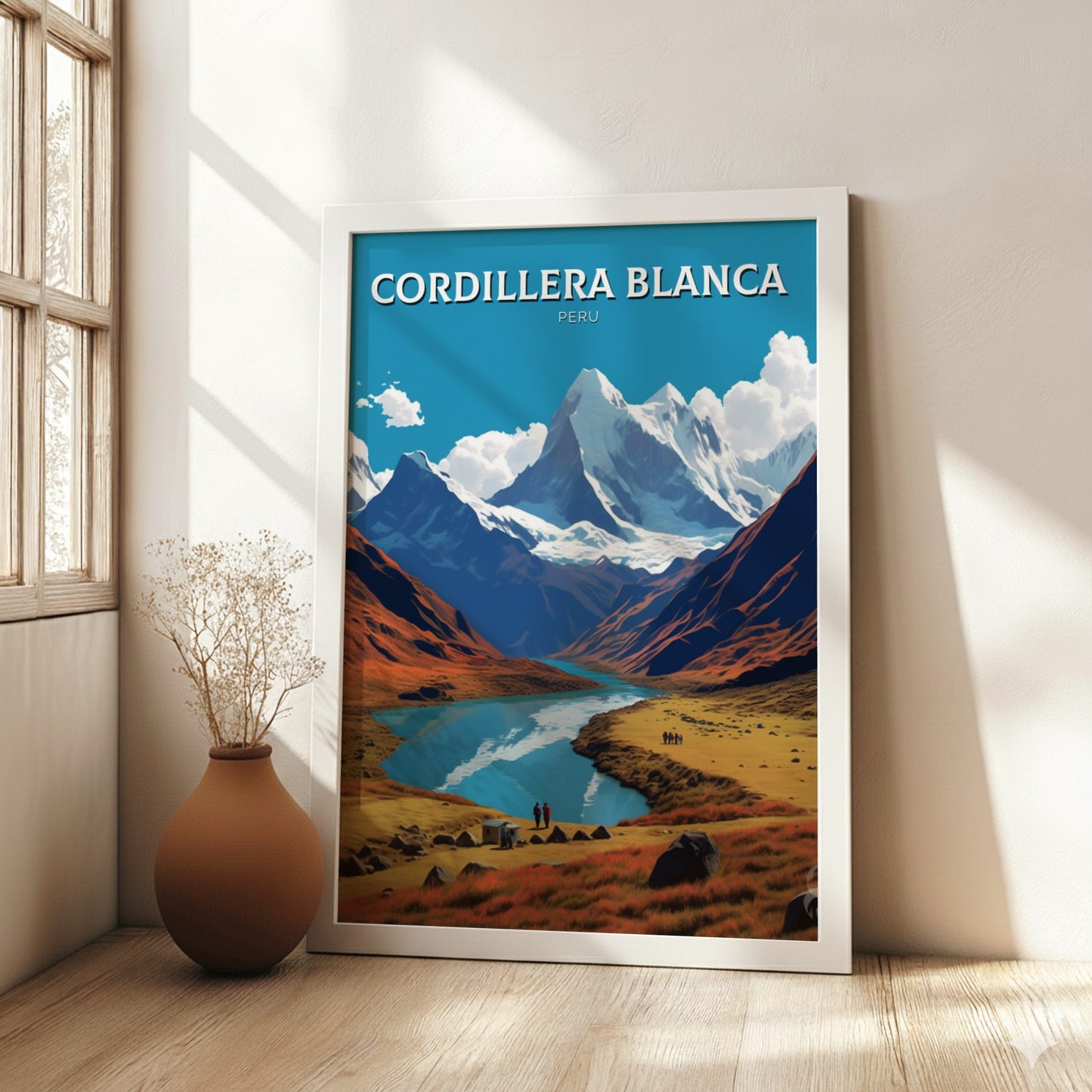Cordillera Blanca White wooden poster frame
