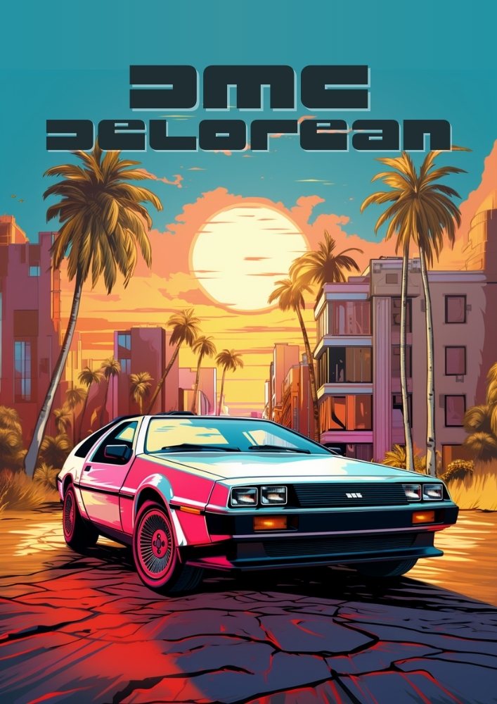 DMC DeLorean Poster – Iconic Sports Car Wall Art Print
