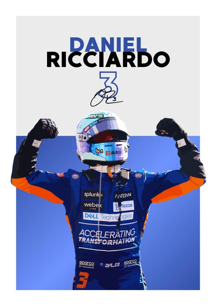 Daniel Ricciardo Red Bull F1 Poster – Modern Motorsport Art