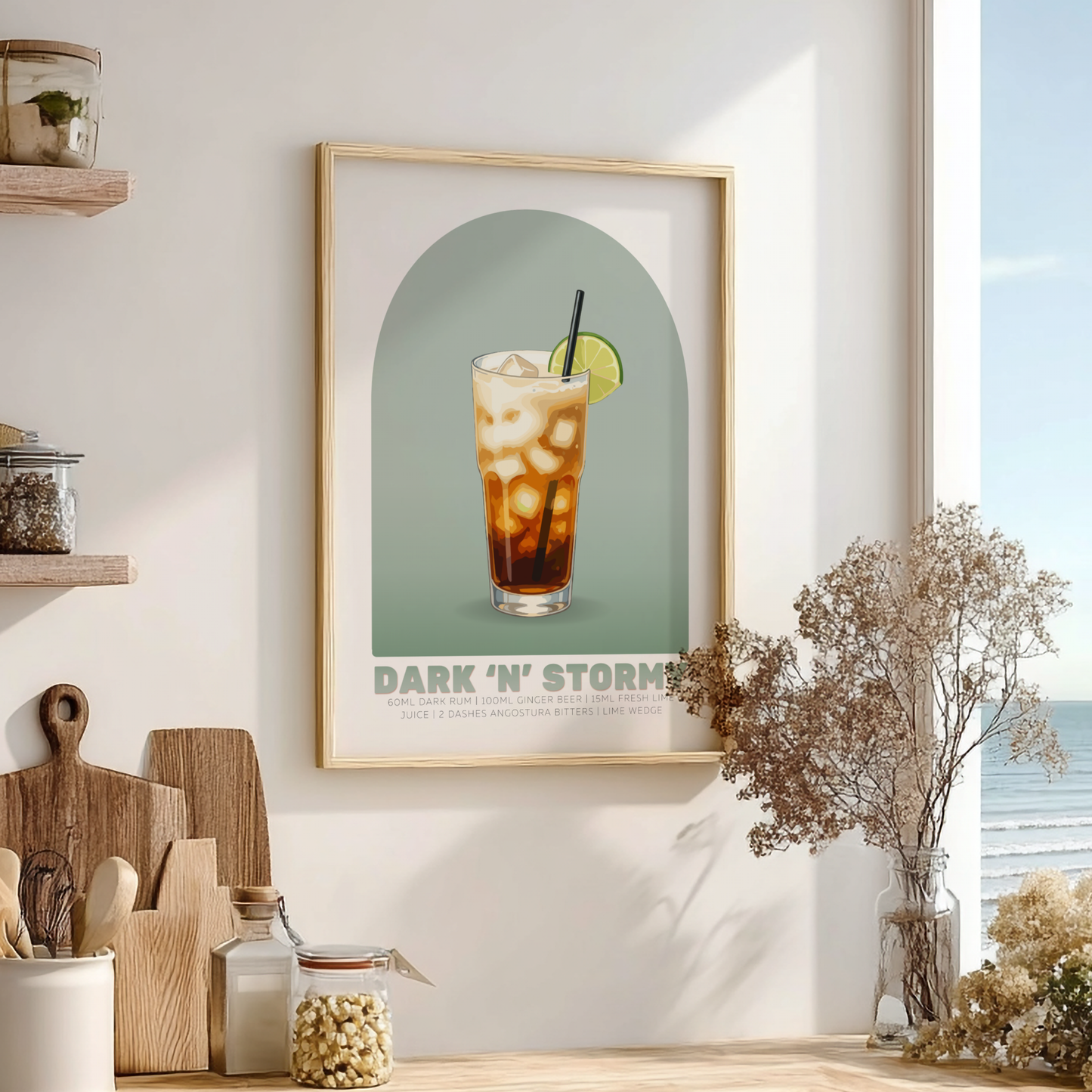 Dark 'n Stormy Cocktail Poster - Drinks Wall Art
