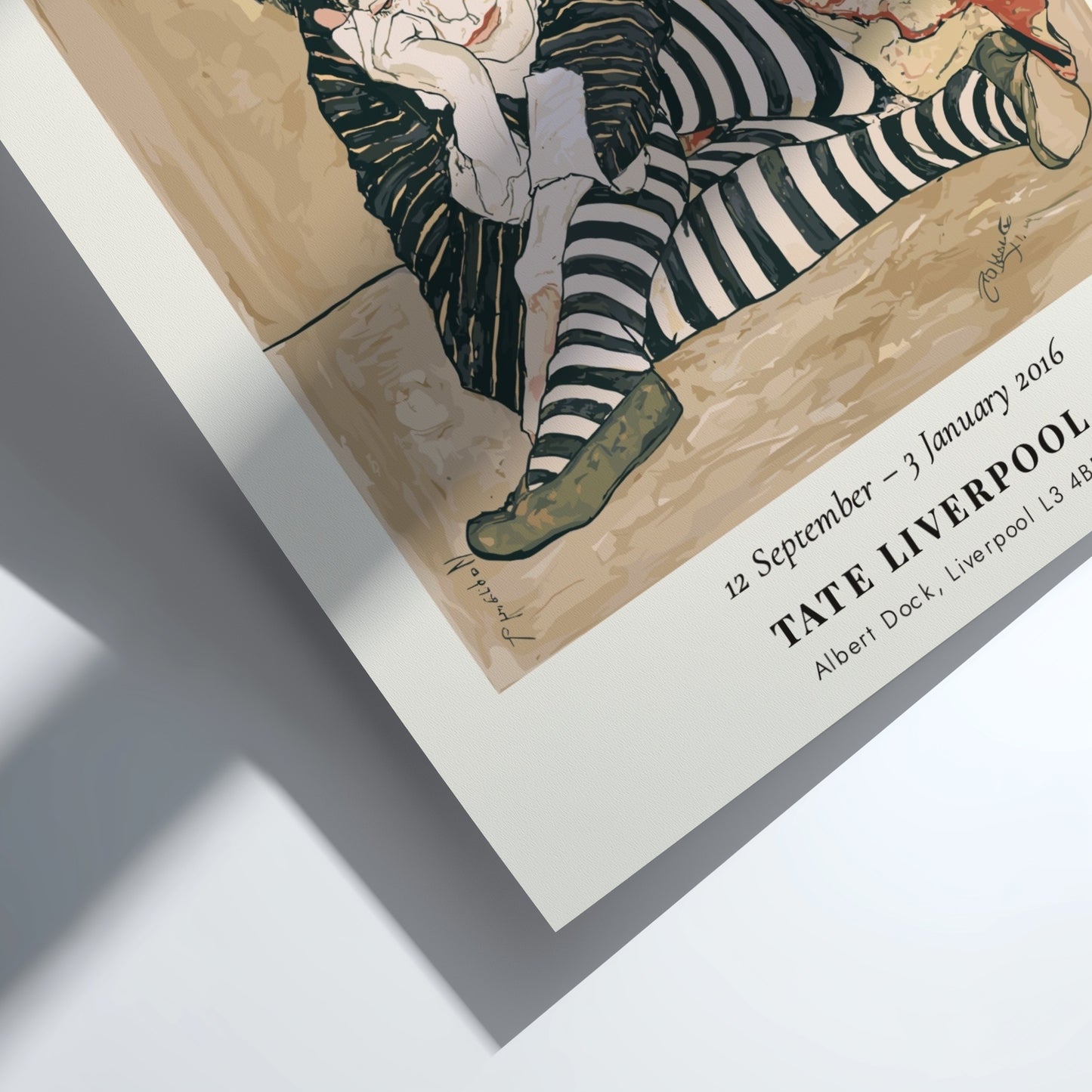 Egon Schiele exhibition poster featuring Das Modell - Der Körper with bold colors and expressionist style.