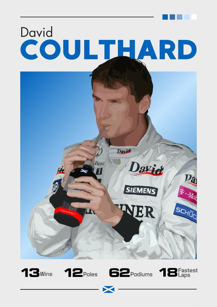 David Coulthard F1 Poster – McLaren & Red Bull Racing Legend Art