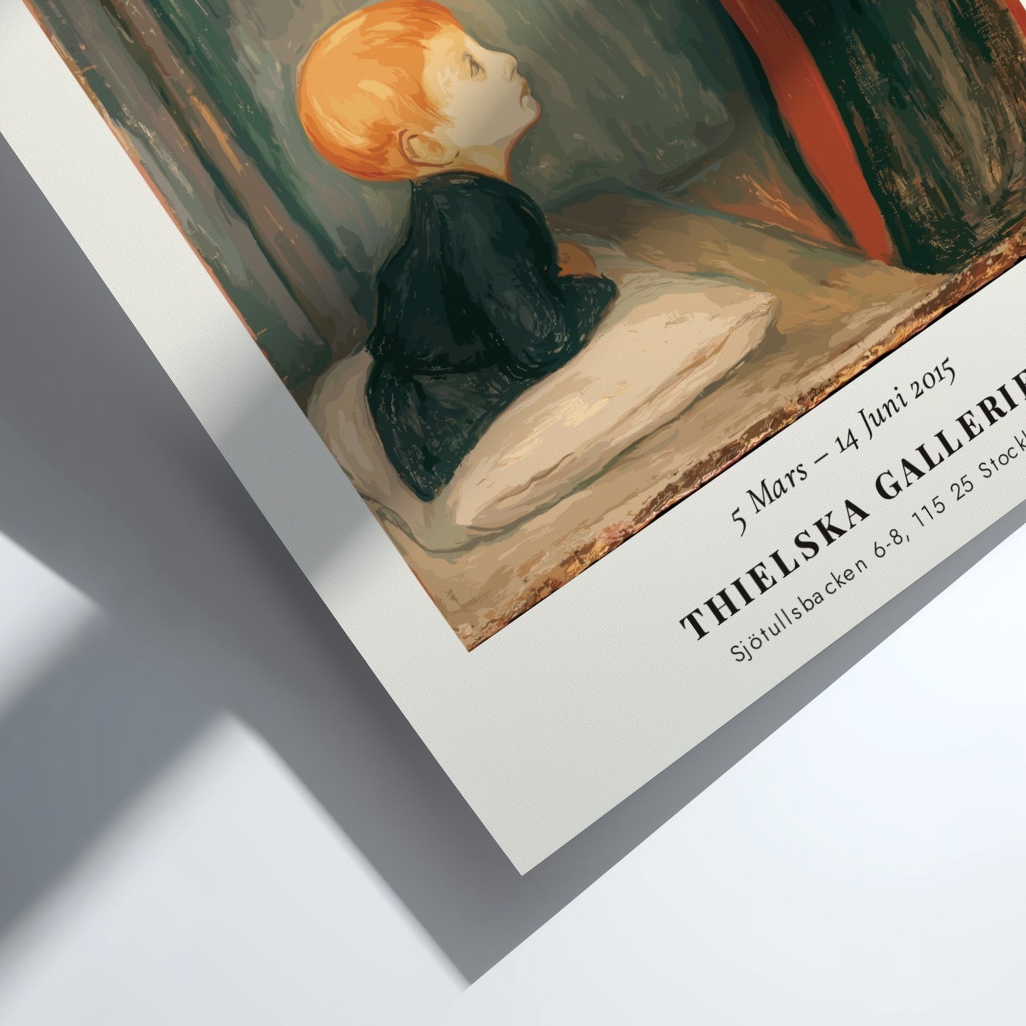 Det Syke Barn poster featuring Edvard Munch's emotional art style with muted colors and expressive figures