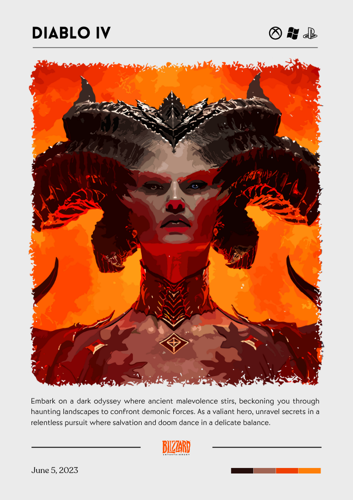 Diablo 4 Poster – Dark Gothic Gaming Wall Art for Sanctuary Fans