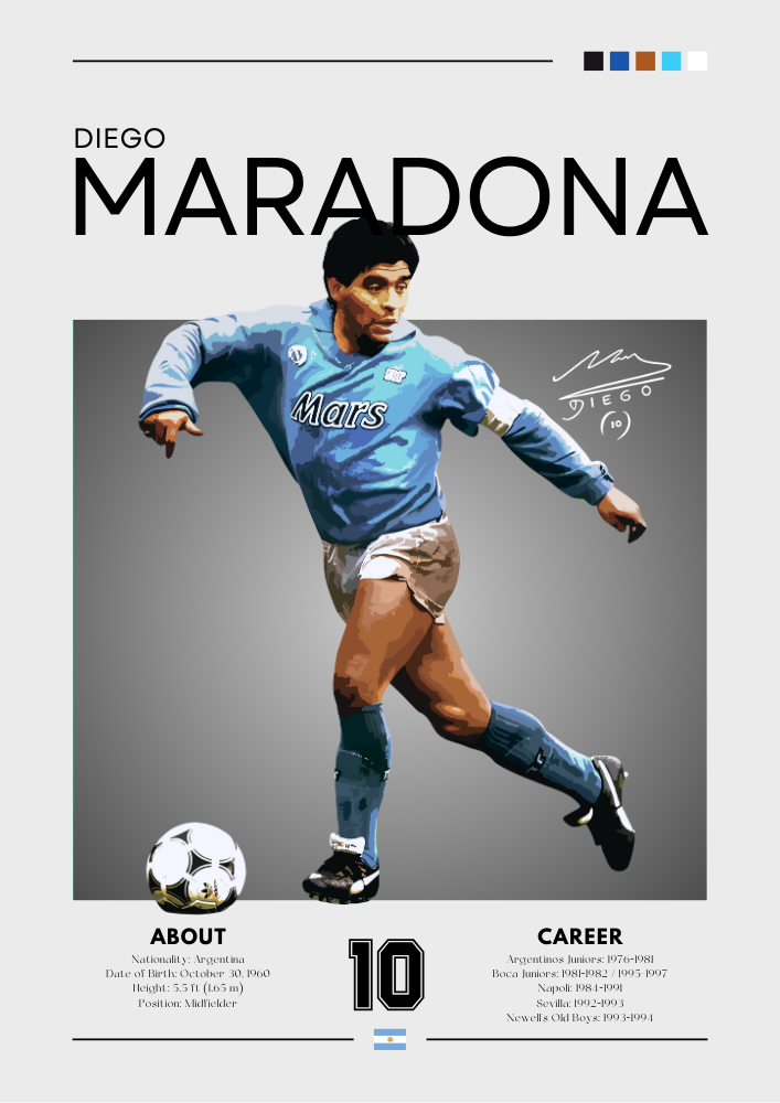 Diego Maradona Napoli Poster - Iconic Football Print for Fans