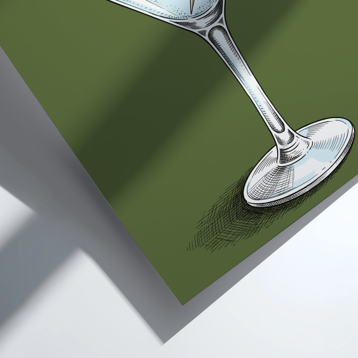 Poster featuring a vintage illustration of a swimmer diving into a martini glass