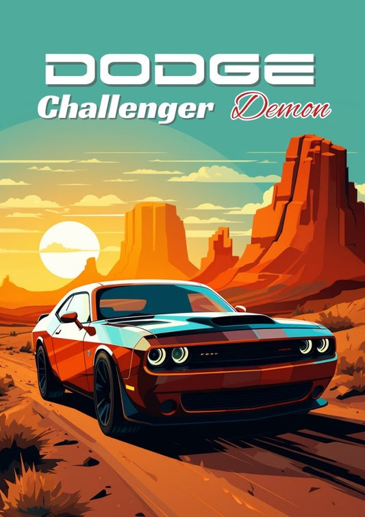 Affiche murale Dodge Challenger Demon – Muscle Car classique