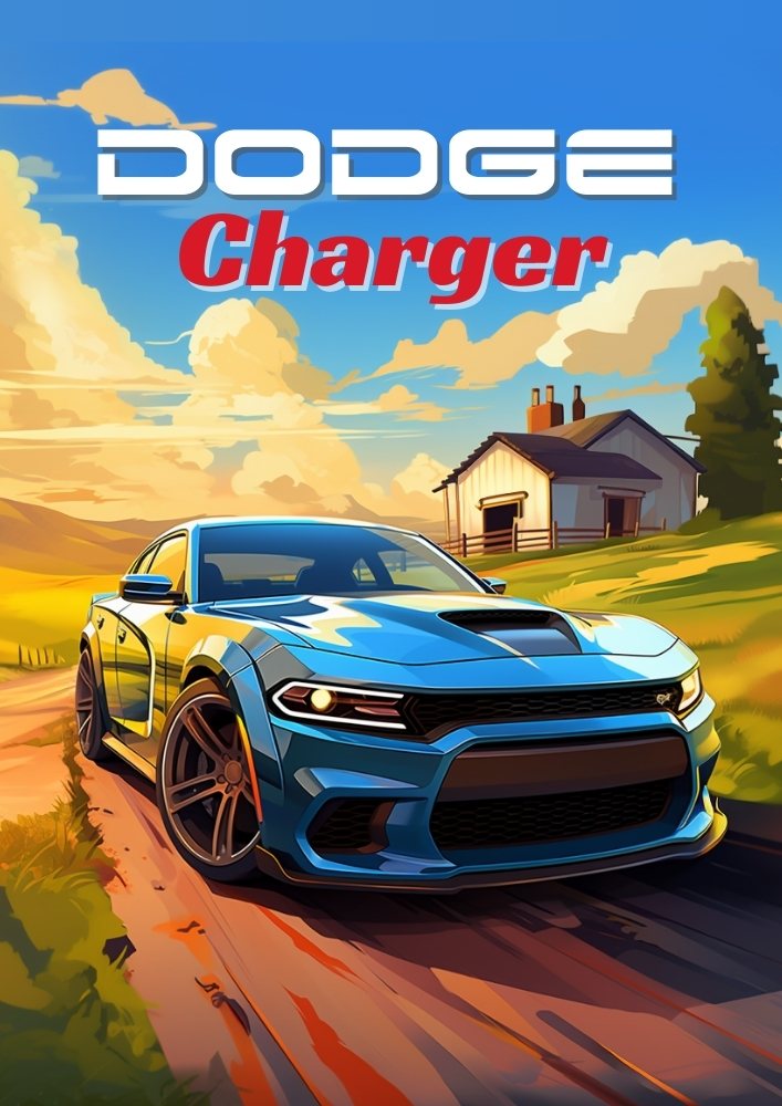 Dodge Charger Print – Classic American Muscle Car Wall Art Poster