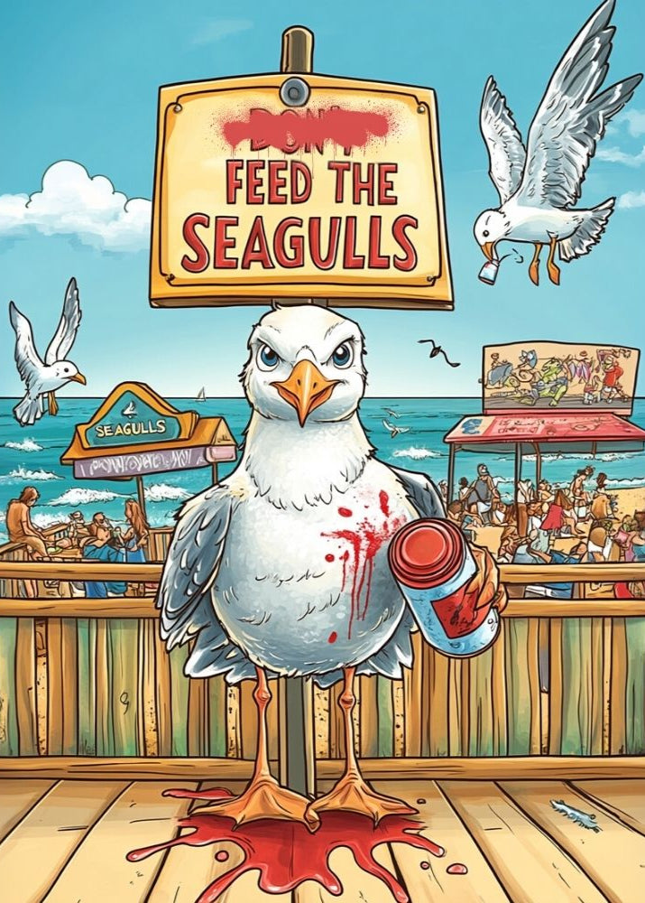 Don’t Feed the Seagulls – Sarcastic Beach Art