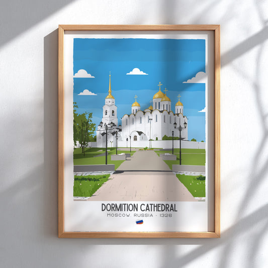 Dormition Cathedral Moscow Art - The Golden Dome Masterpiece Wall Print